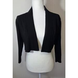 Calvin Klein Black Crop Long Sleeve Open Cardigan Woman's Size Small